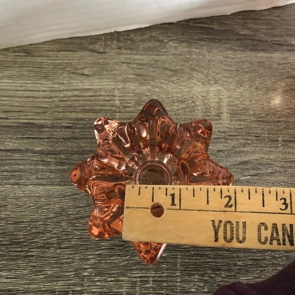 Vtg Pink Glass Candlestick  Holders - Picture 10 of 11